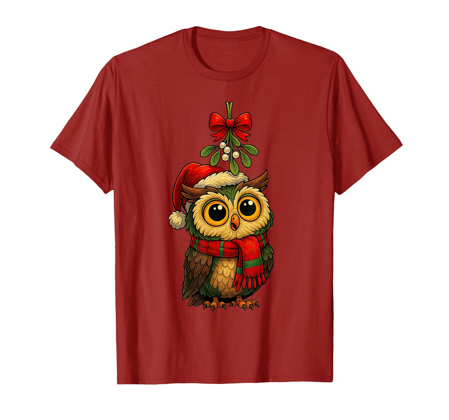 Kawaii Baby Owl Christmas Birding Birder Holidays T-Shirt