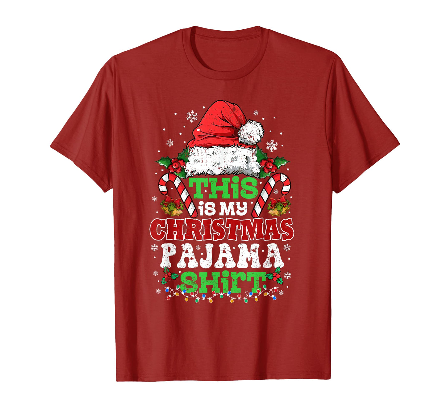 This is My Christmas Pajama Shirt Men Women Funny Xmas PJs T-Shirt