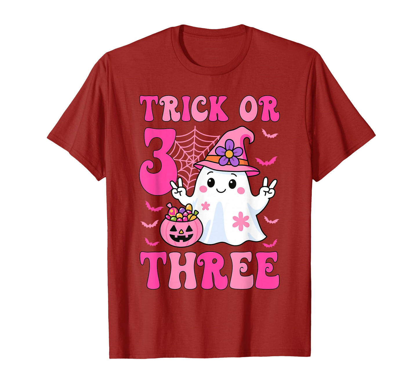 Trick Or Three Groovy Ghost Halloween It's My Boo Day T-Shirt