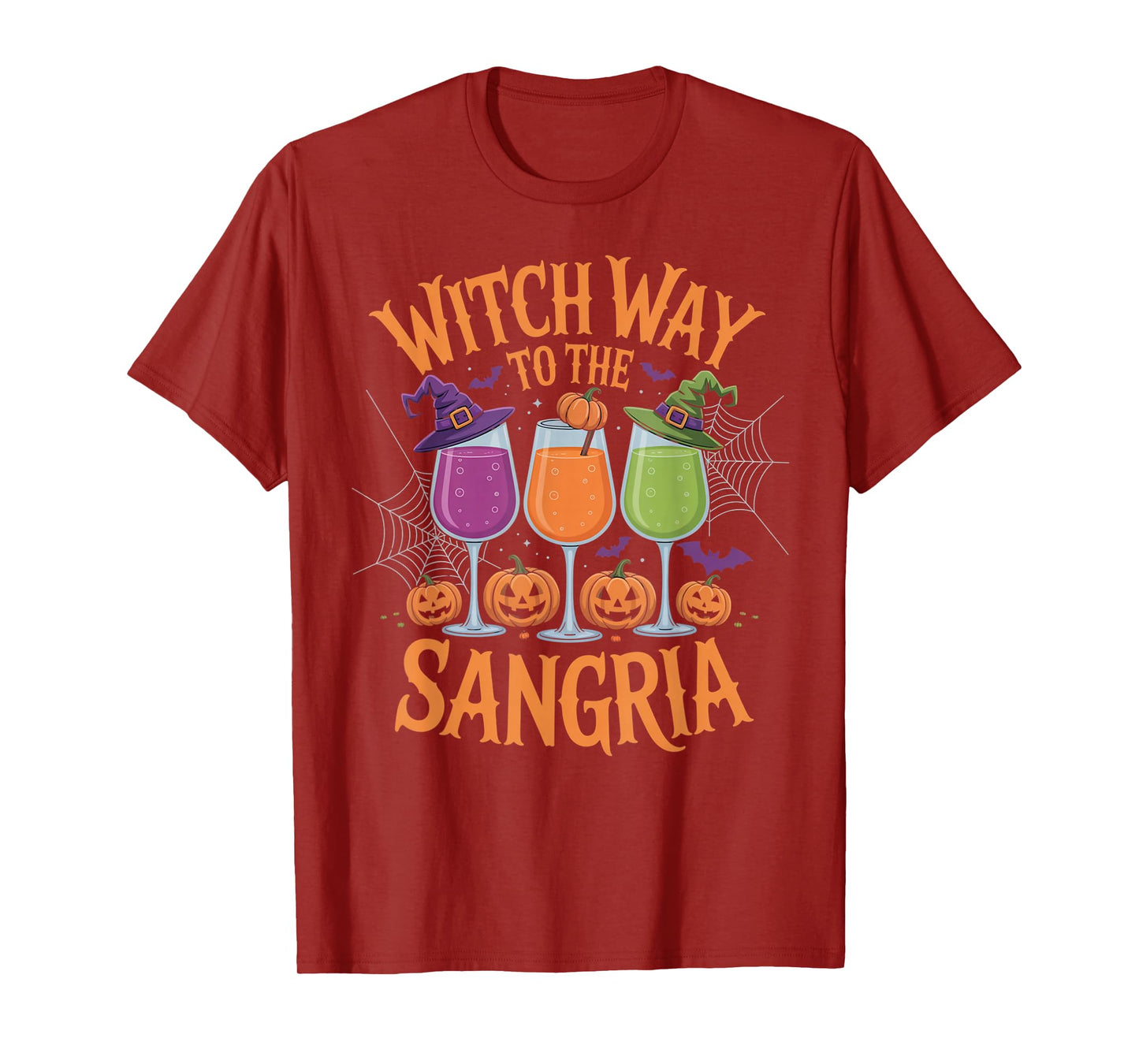 Witch Way to The Sangria Funny Halloween Wine Lover Outfit T-Shirt
