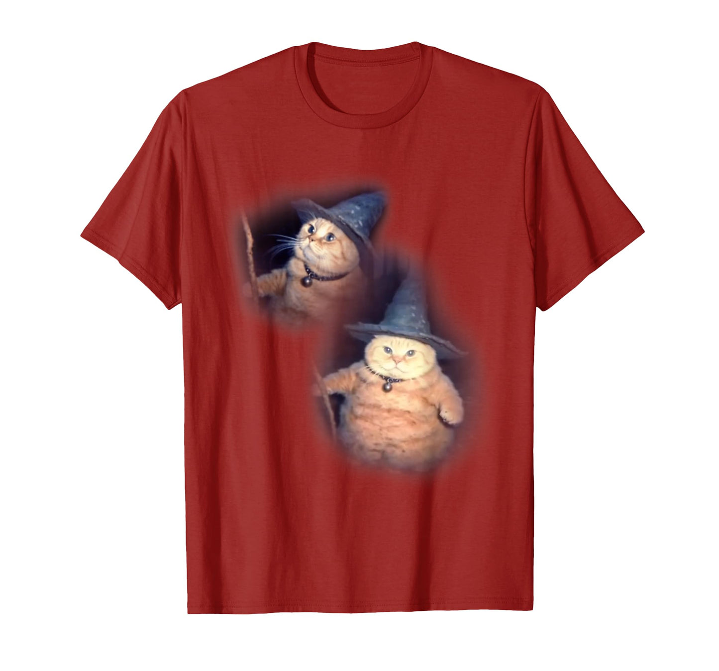 Vintage 90s Wizard Cat Weird Funny Halloween Cat Meme T-Shirt