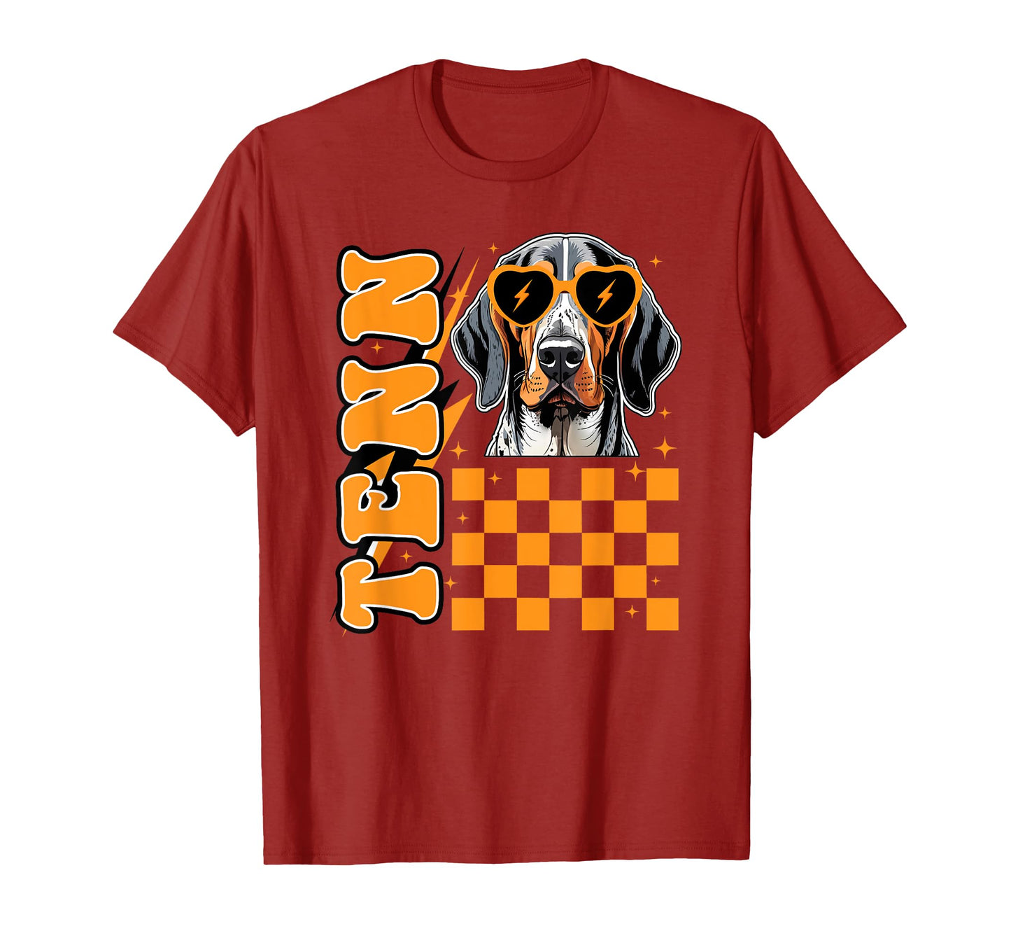 Tennessee Orange White Hound Dog Vintage, TN Orange Blooded Men Women Kids T-Shirt