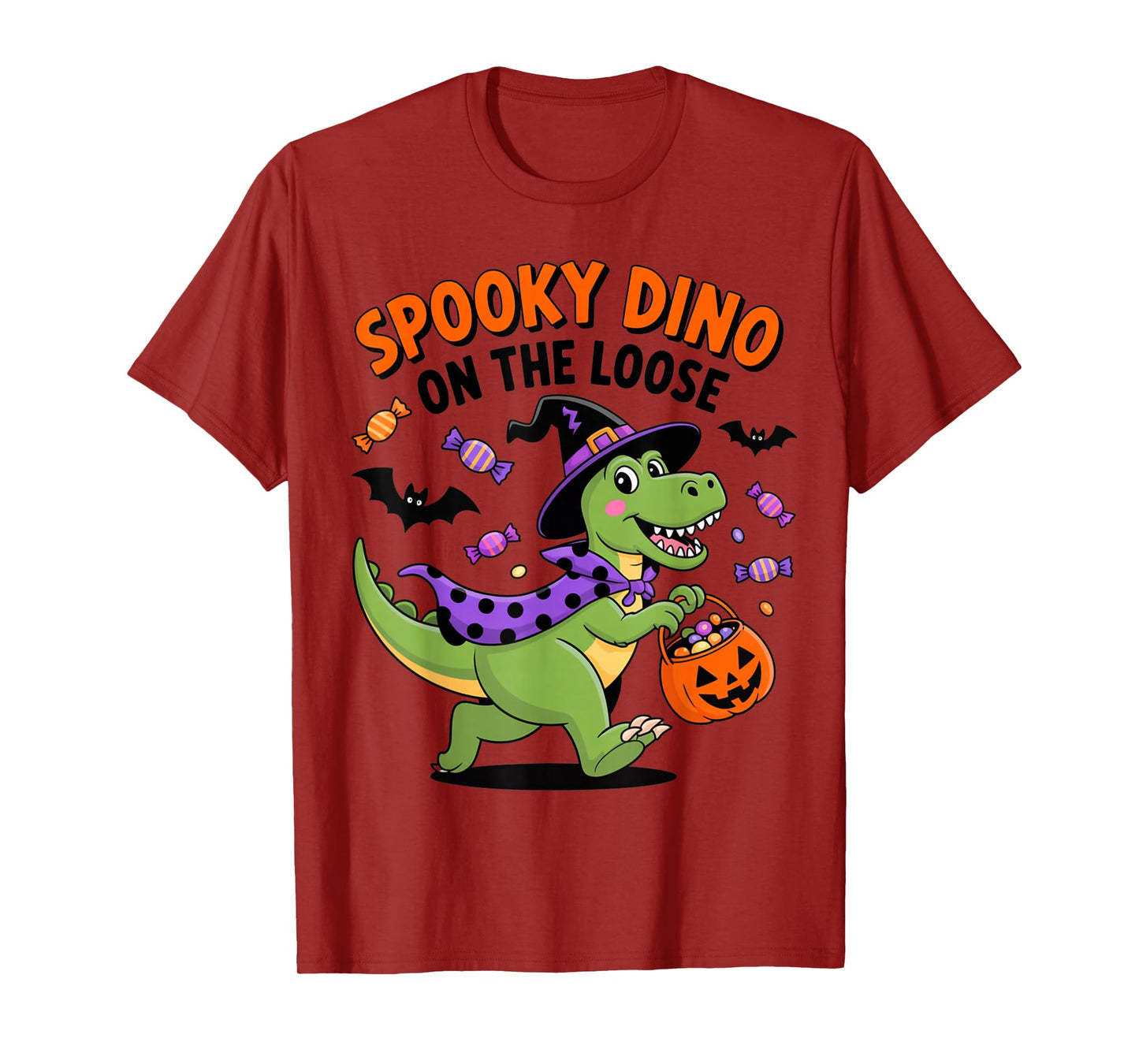 Spooky Dino On The Loose Funny Halloween Costume T-Shirt
