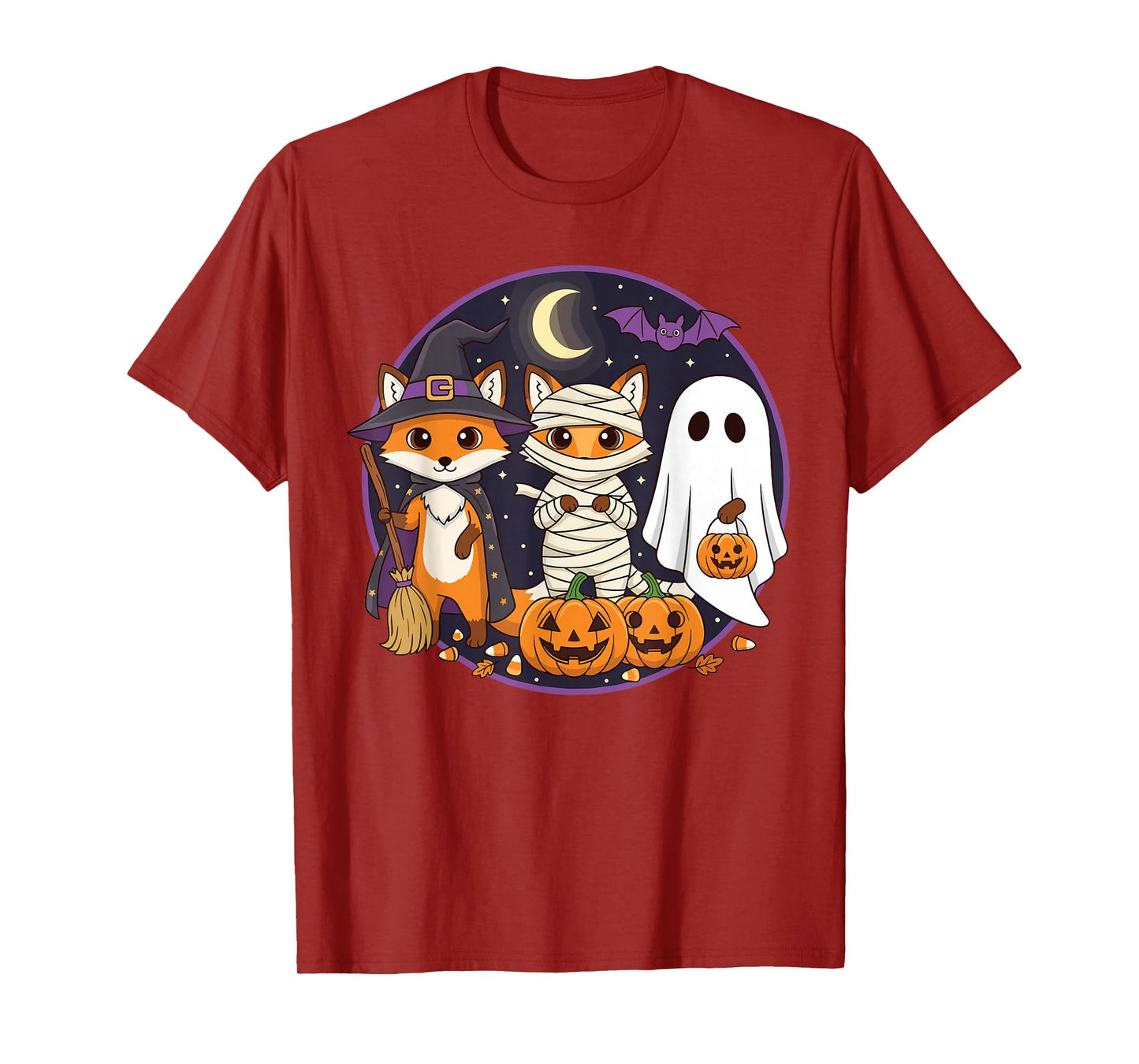 Fox Boo Pumpkin Animal Halloween Costume for Kids Boys T-Shirt