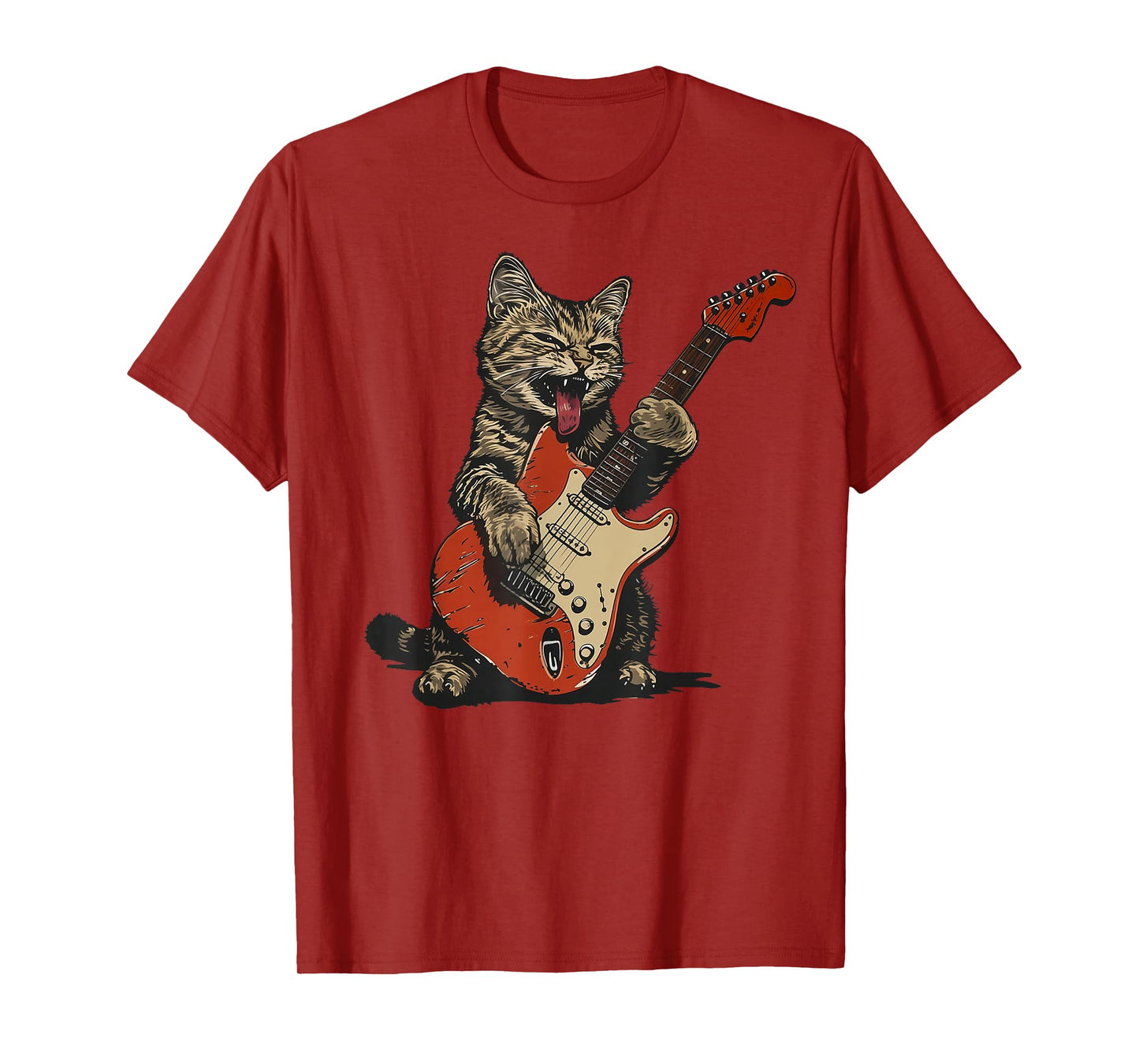 Rock and Roll Guitar Cat Vintage ROCK Guitarist Cat T-Shirt