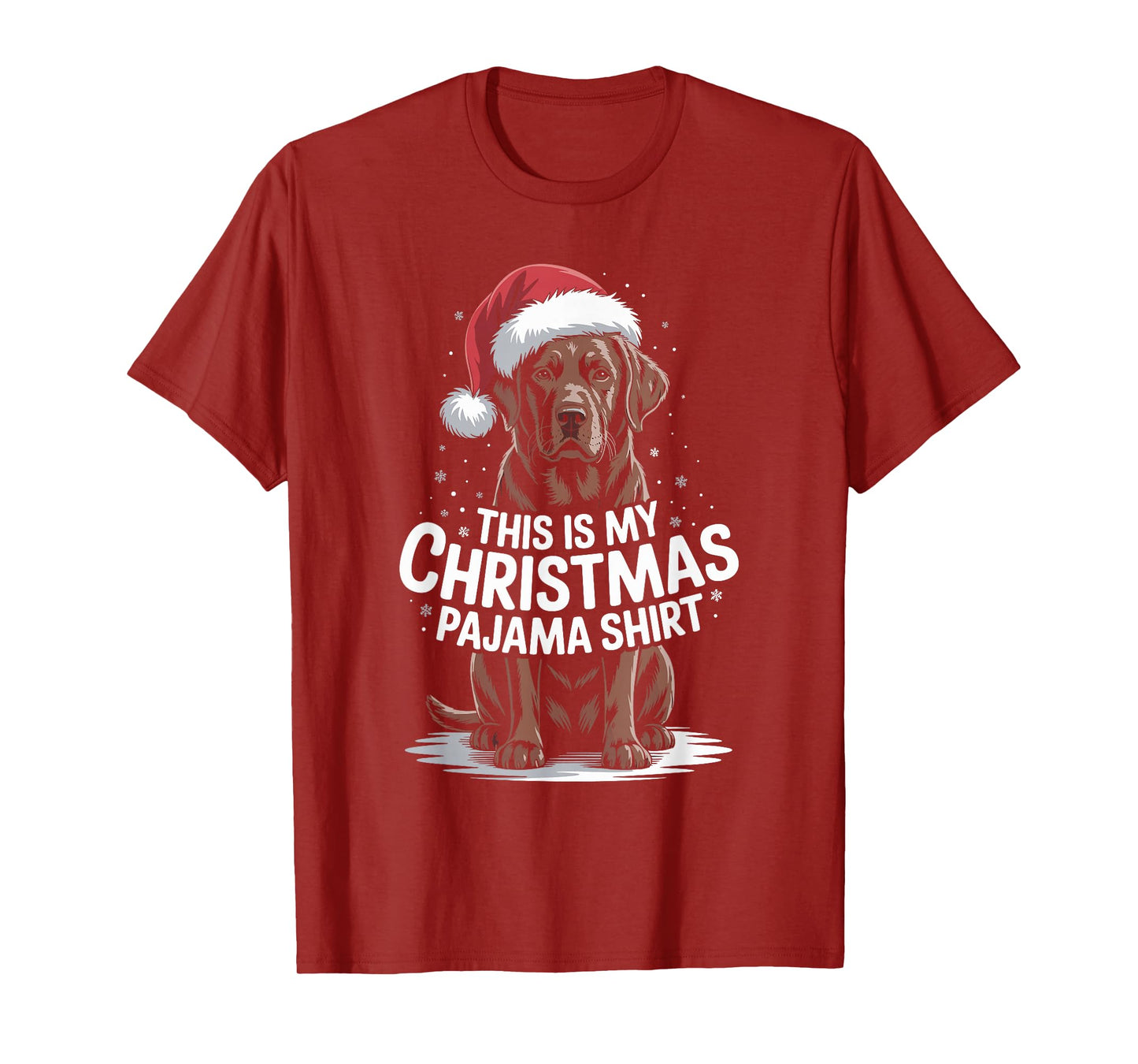 Chocolate Lab Dog Santa Hat Christmas Xmas Labrador T-Shirt