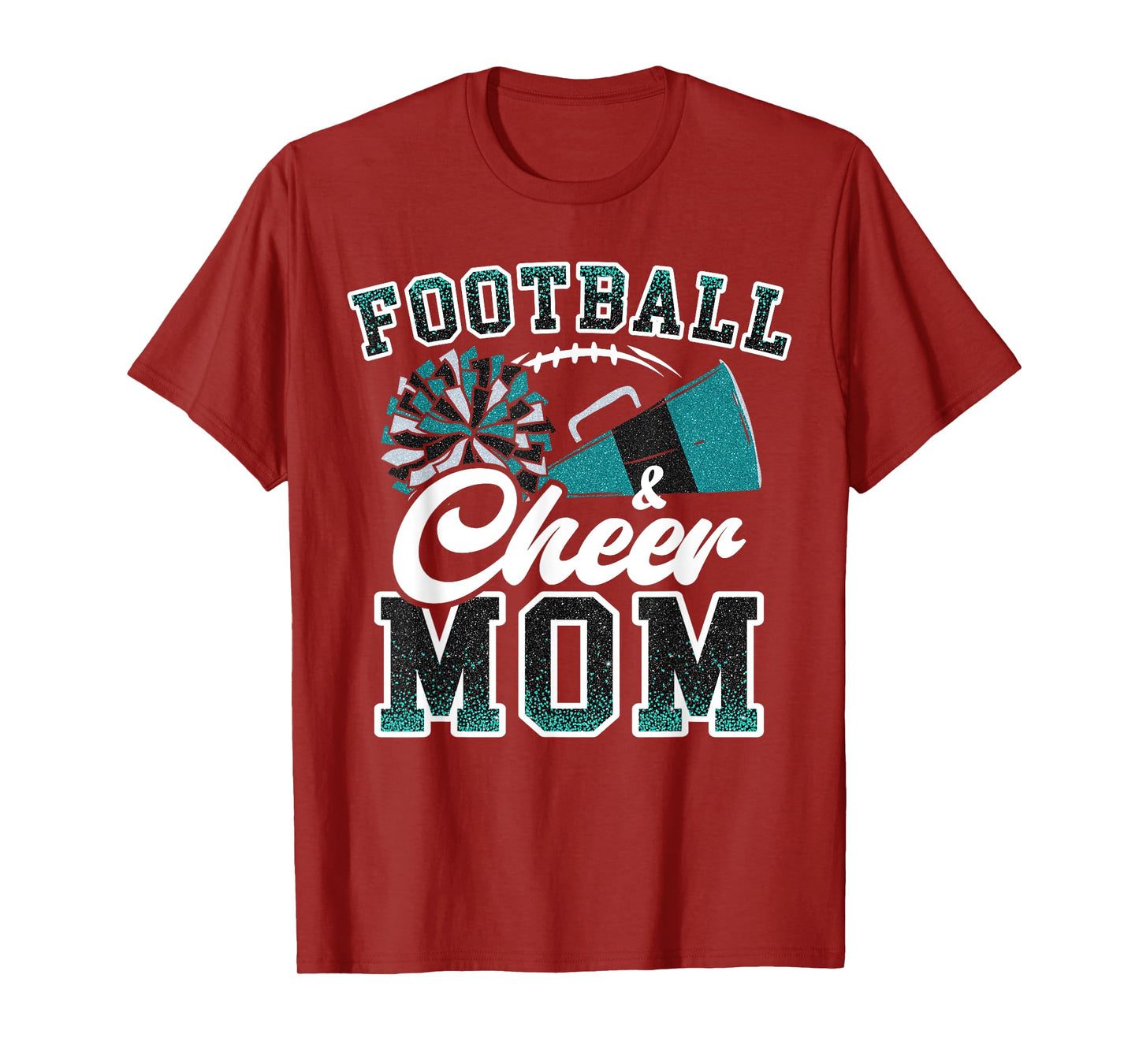 Loud Proud Football & Cheer Mom Cheerleader Mom Teal Blue T-Shirt