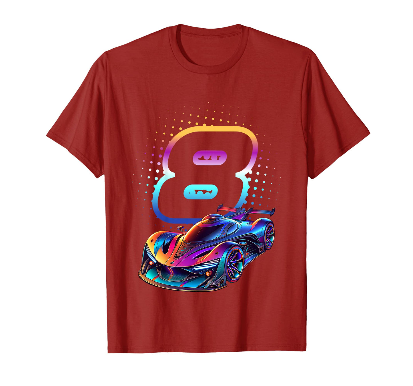 8 Year Old Race Car 8th Birthday Futuristic Racing Racecar T-Shirt