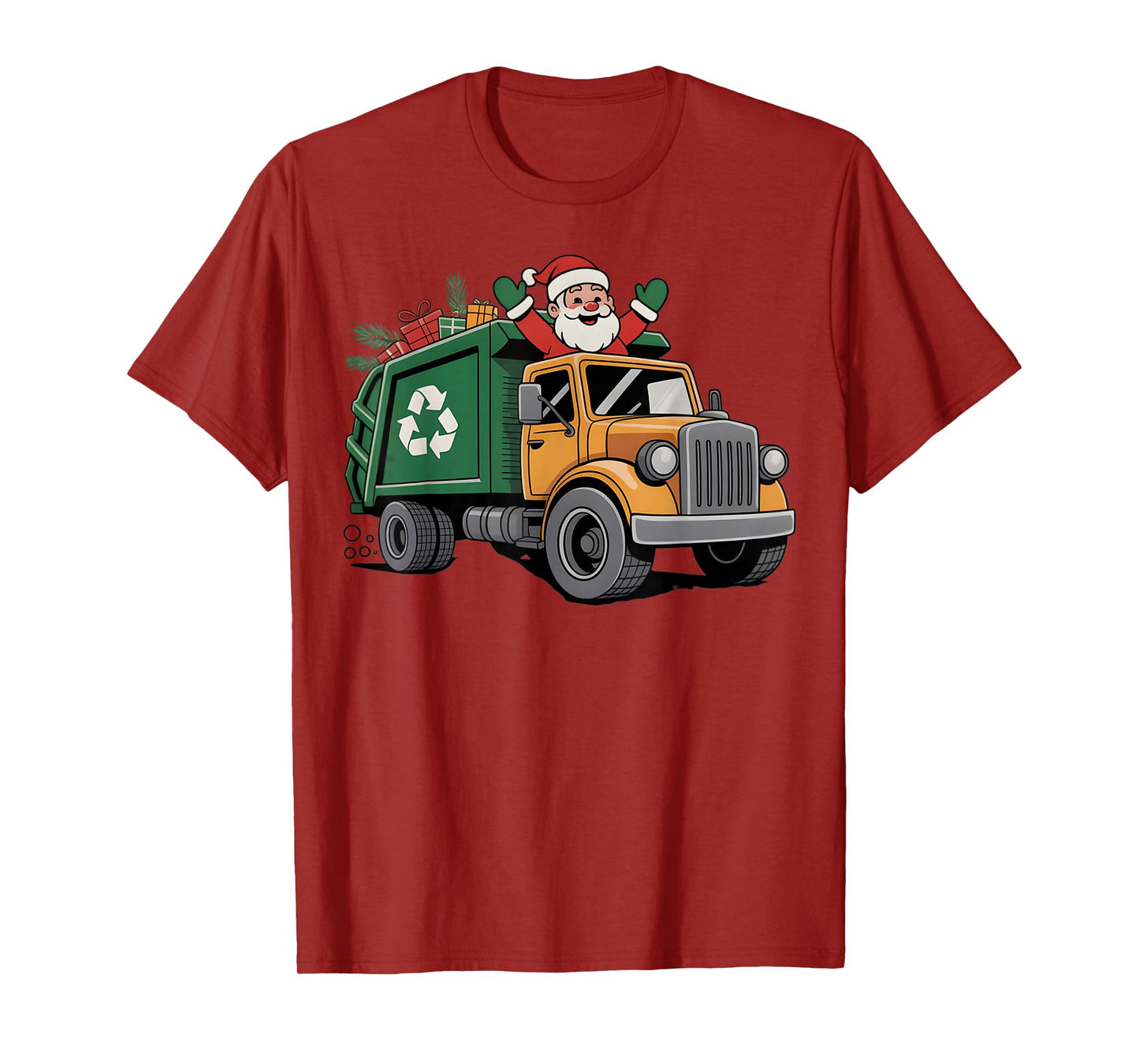 Garbage Truck Christmas Cute Santa Xmas Boys Girls Men Kids T-Shirt