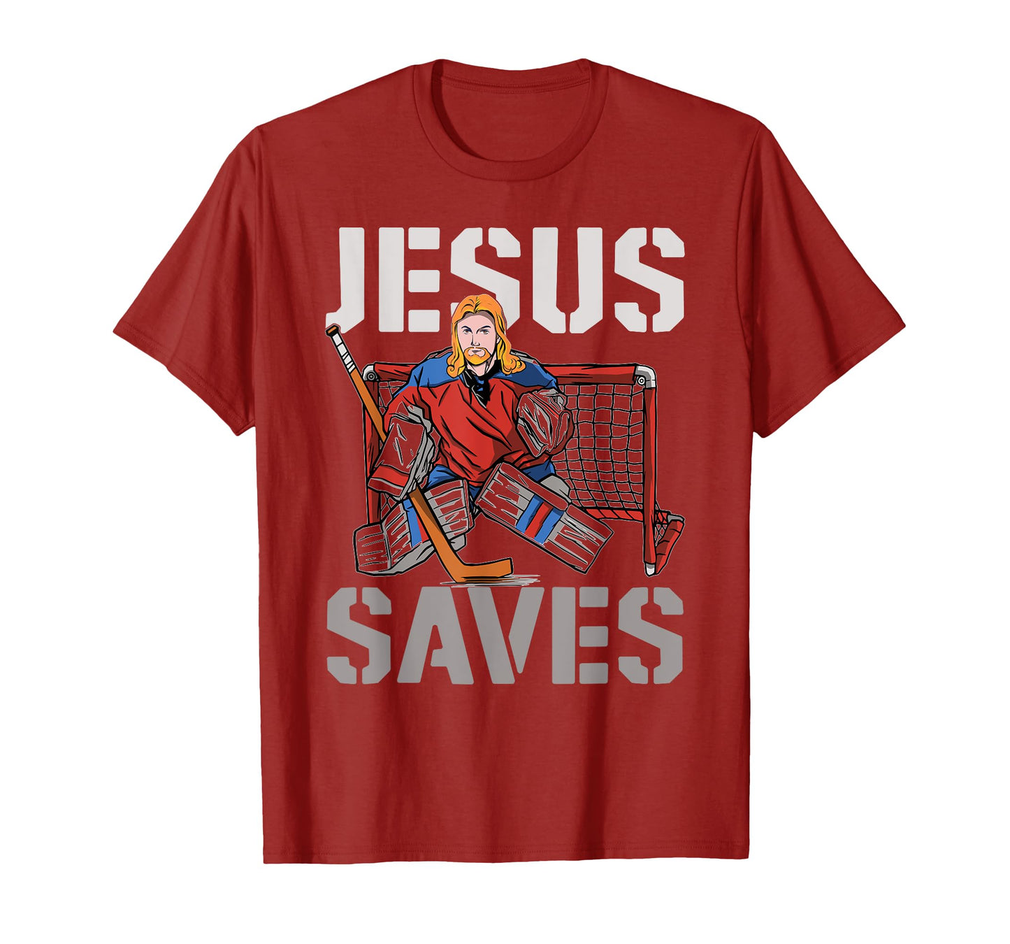 Ice Hockey Goalie Vintage Goalkeeper Jesus Jesus Saves T-Shirt