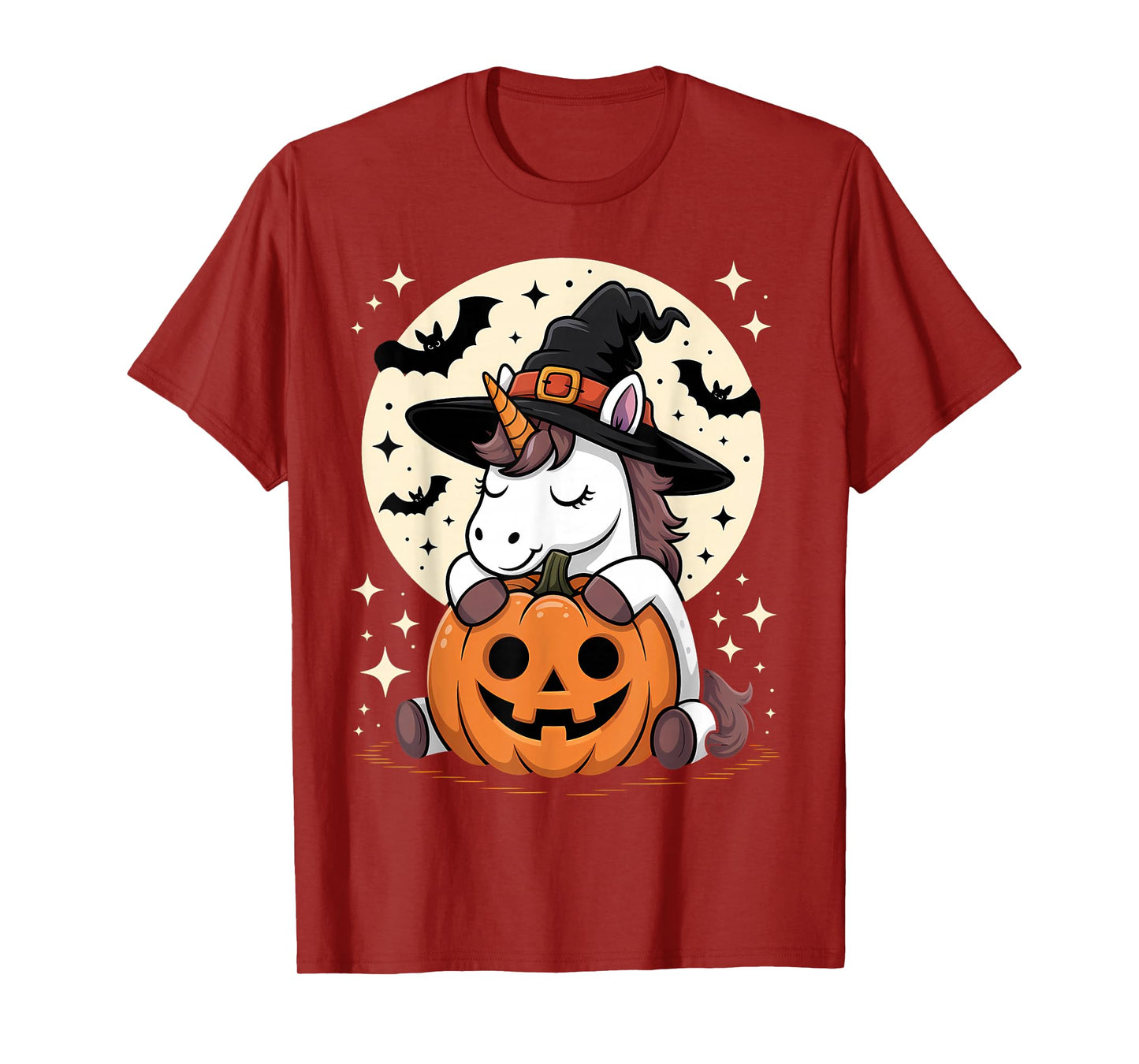 Halloween Unicorn Witch Hat Pumpkin Spooky T-Shirt