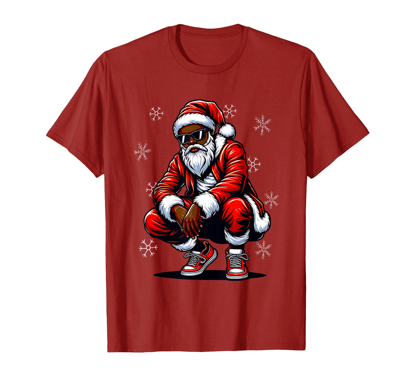 African American Christmas Pajama Xmas Afro Santa Claus PJ T-Shirt