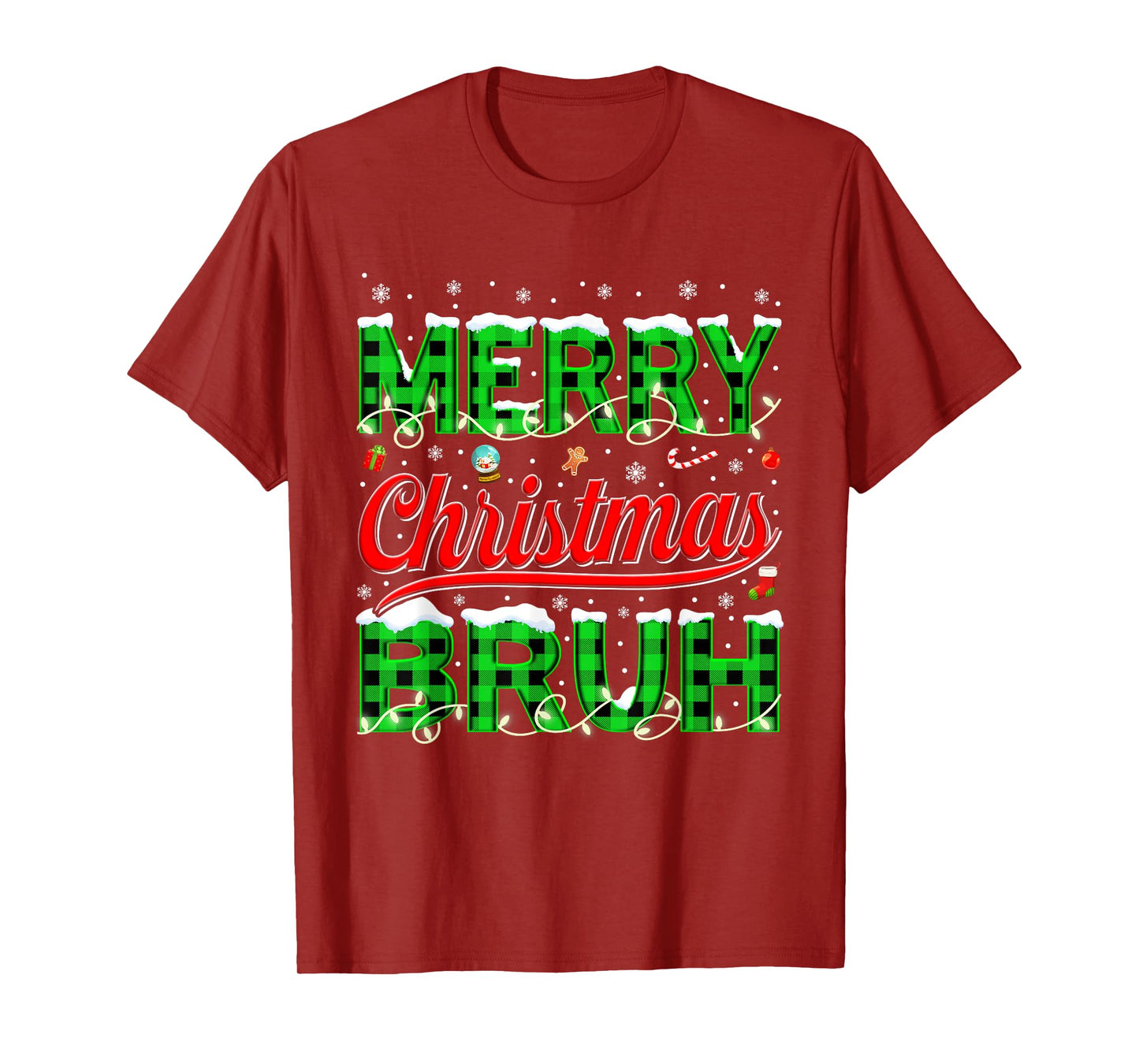 Bruh Meme Funny Saying Bro Greeting Teens Boys Men Christmas T-Shirt