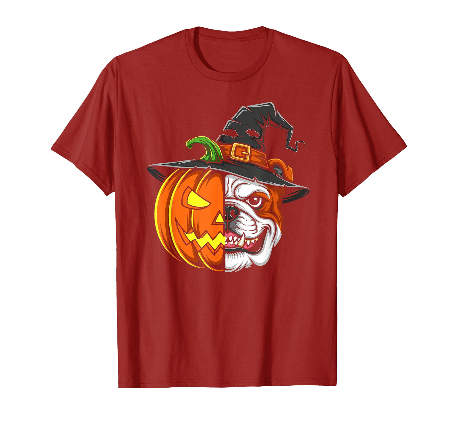 English Bulldog Pumpkin Jack O Lantern Halloween Mens Womens T-Shirt