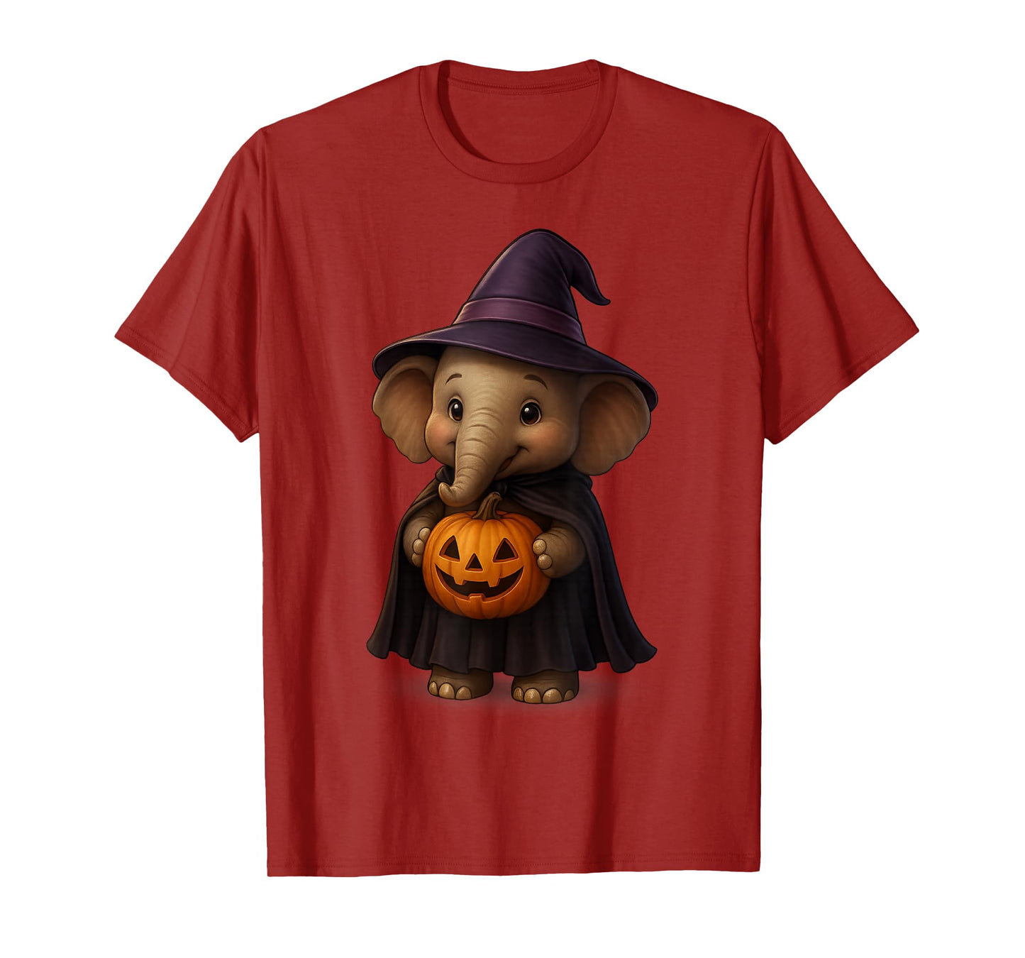 Cute Elephant Witch Pumpkin Halloween for Girls Costume T-Shirt