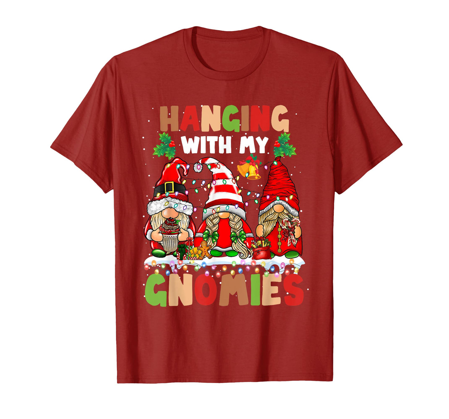 Hanging with My Gnomies Christmas Matching Family Pajamas PJ T-Shirt