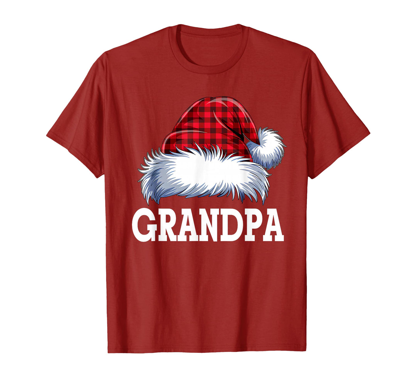 Grandpa Santa Red Plaid Christmas Family Matching Pajamas T-Shirt