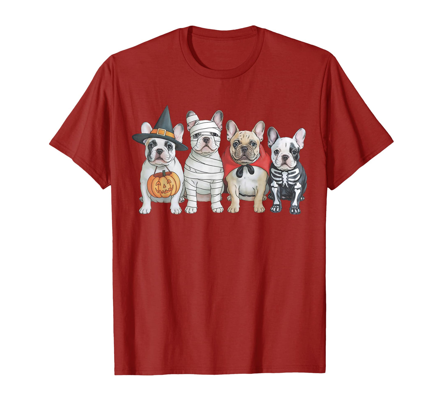 Cute French Bulldog Witch Mummy Halloween Pumpkin Dog Spooky T-Shirt