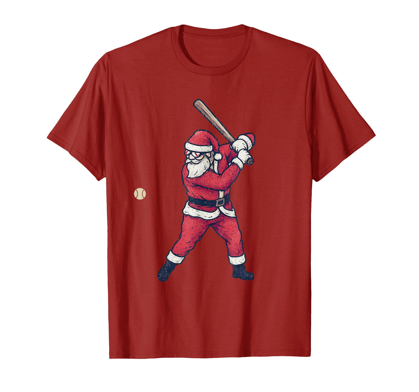 Santa Claus Playing Baseball Xmas Holiday Funny Christmas T-Shirt