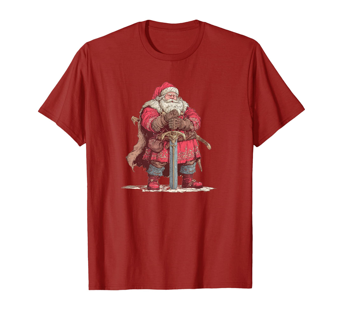 Medieval Christmas Season Costume with Cool Santa Knight T-Shirt