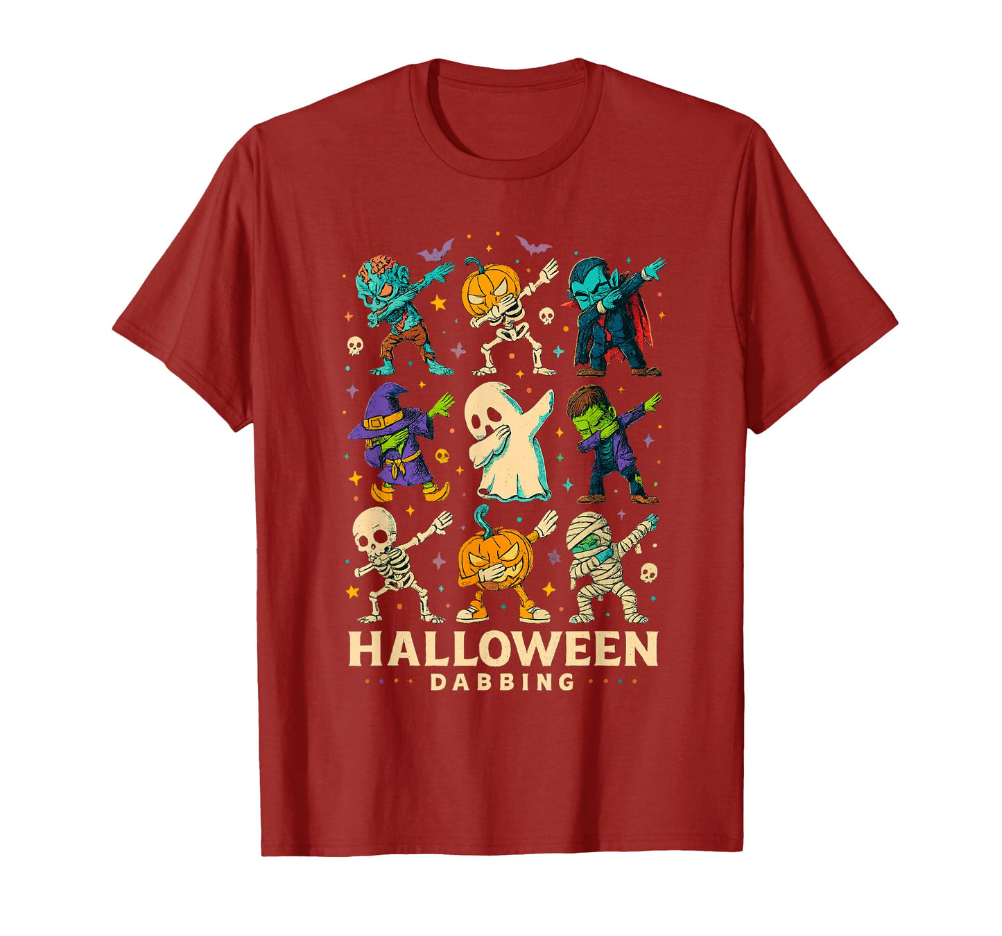 Funny Halloween Dab Dance with Skeleton Witch Zombie Ghost T-Shirt