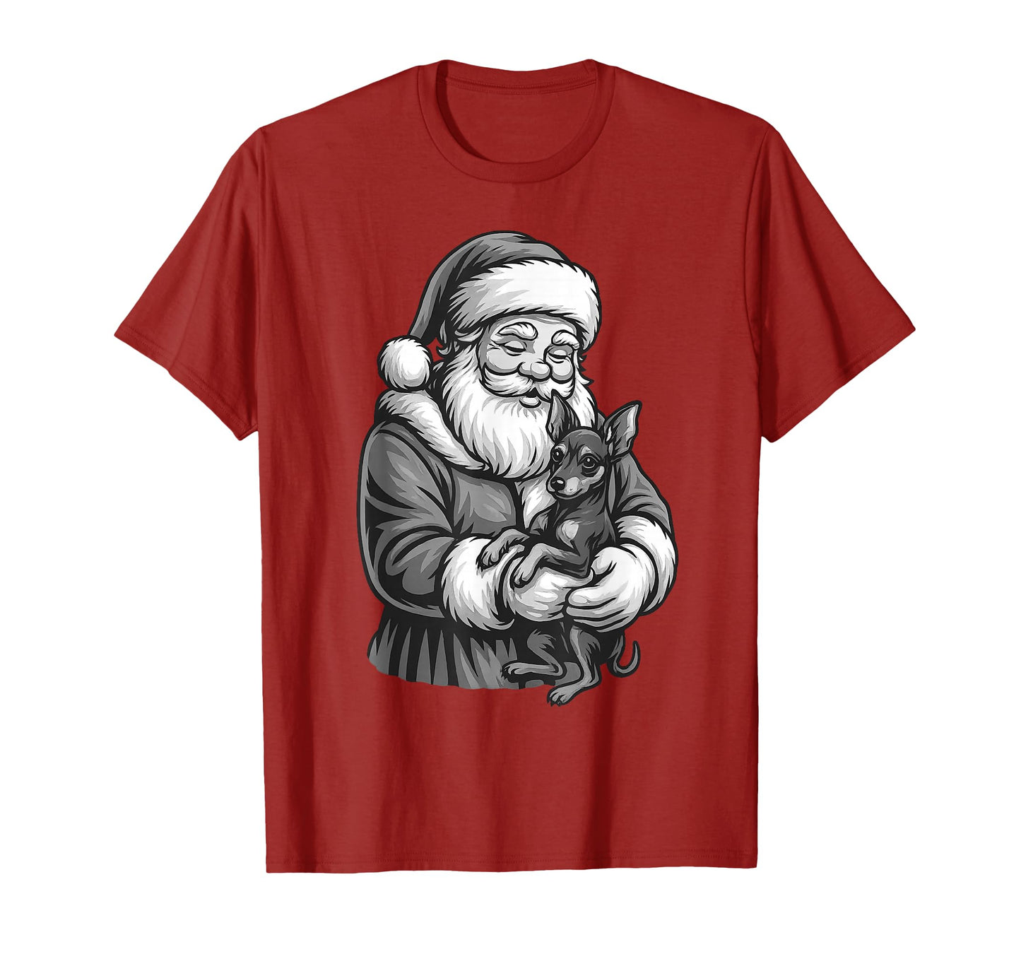 Miniature Pinscher Santa Claus Christmas Dog Lover T-Shirt