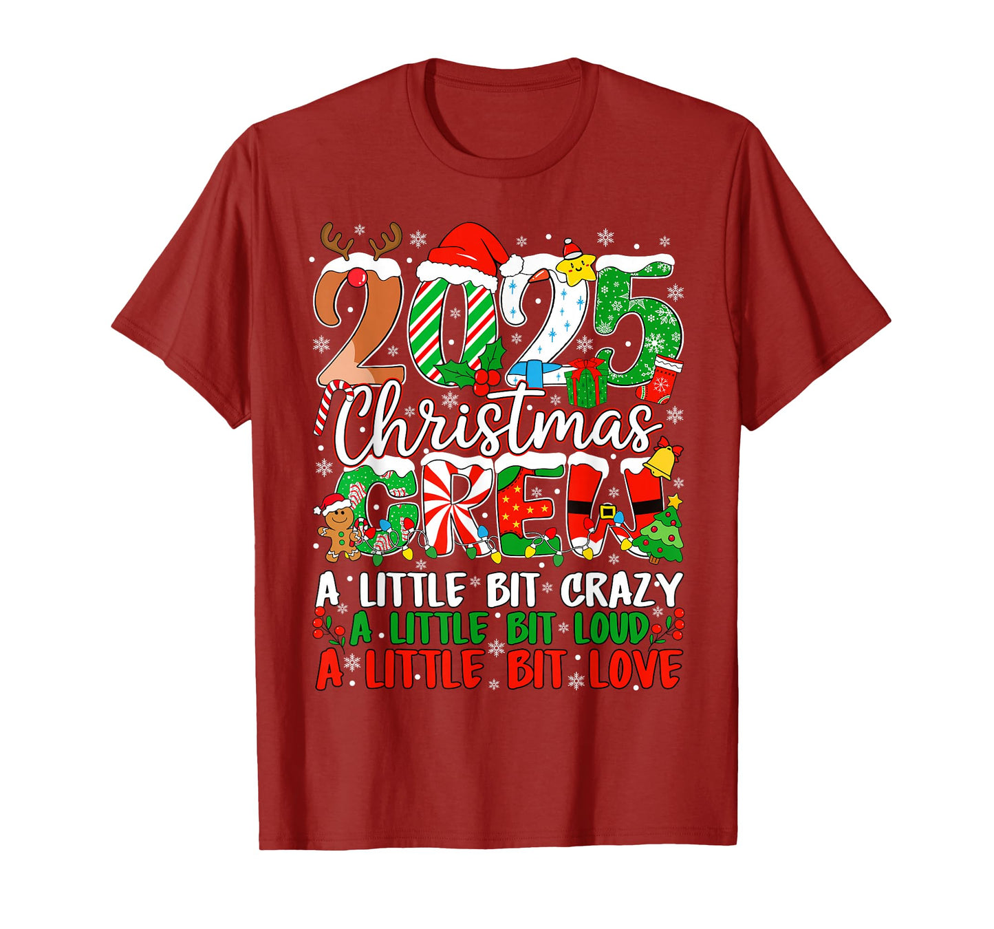 Family Christmas Crew 2025 Matching Outfit Xmas Squad Santa T-Shirt