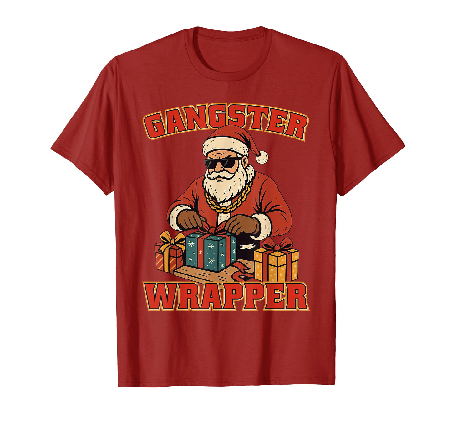 Gangster Wrapper Cool Hiphop Santa Claus Christmas T-Shirt