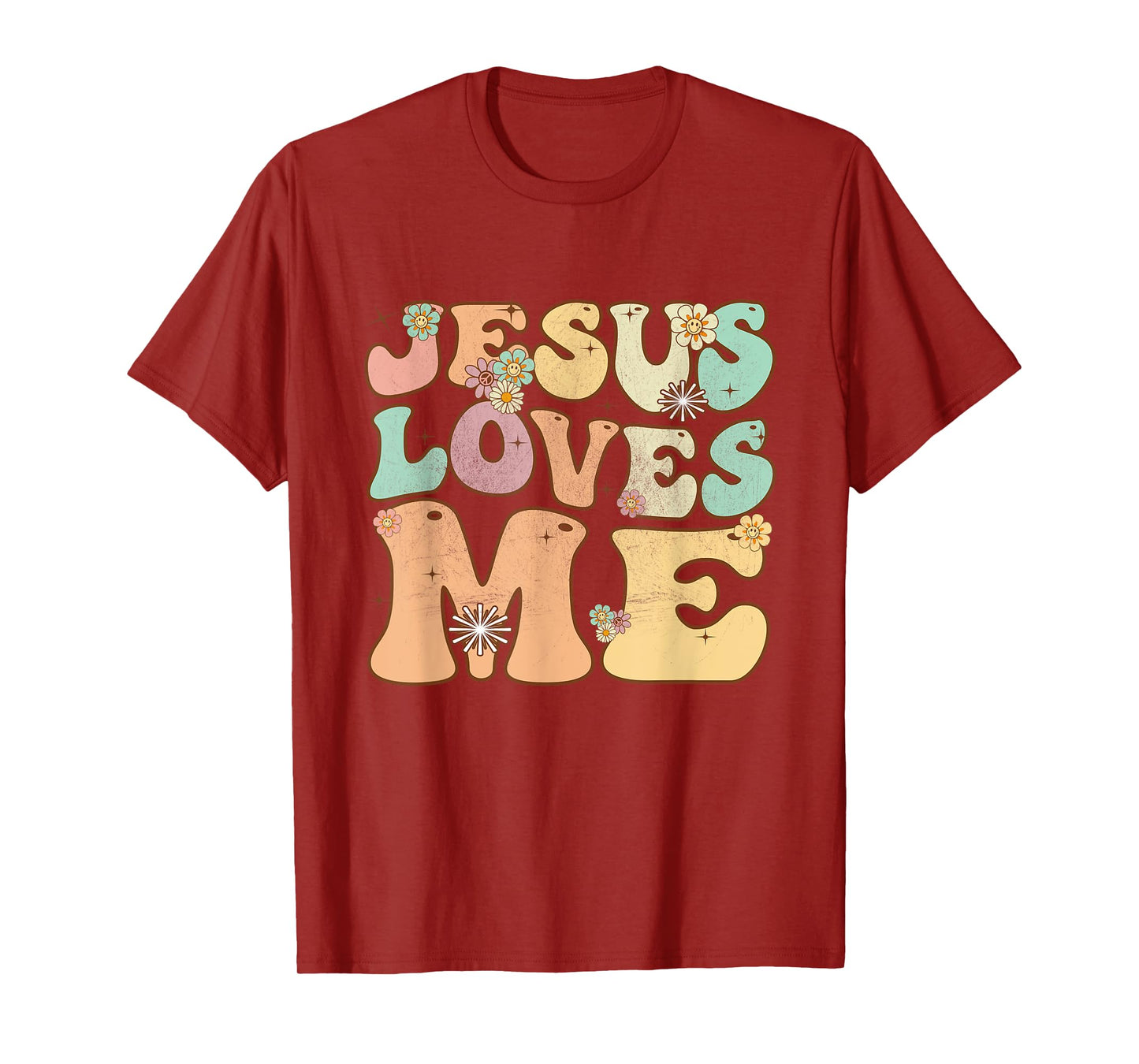 Groovy Jesus Loves Me Vintage Retro Christian Mens Womens T-Shirt
