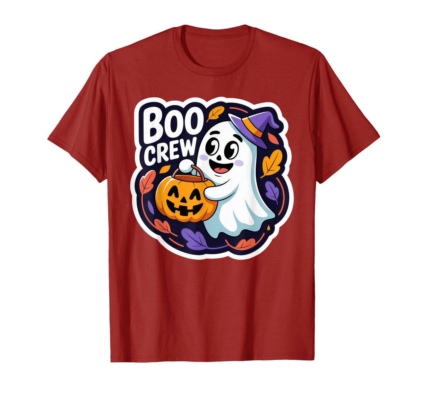 Cute Ghost Boo Crew Halloween Pumpkin Trick Fun Fall Vibes T-Shirt
