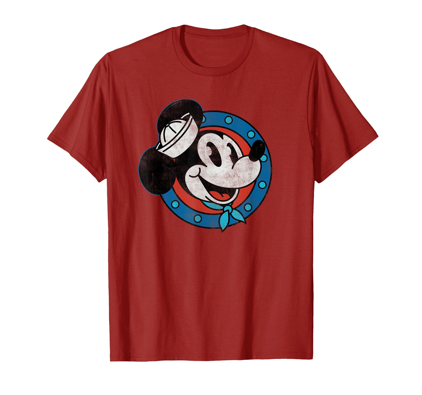Disney Cruise Sailor Mickey Mouse Distressed Retro Vintage T-Shirt