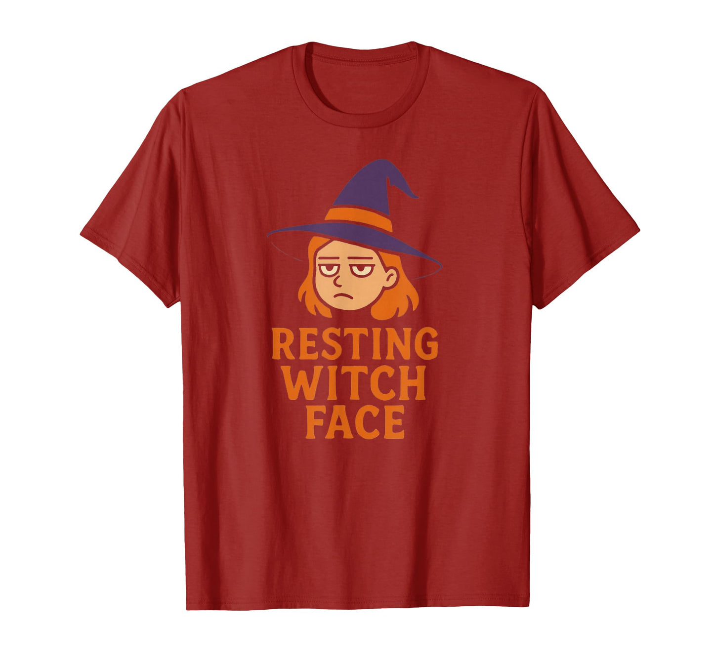 Funny Halloween with Resting Witch Face Design T-Shirt