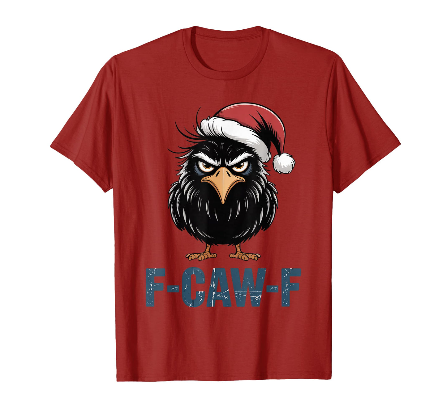 F-Caw-F Funny Black Bird Crow Gothic Raven Santa Halloween T-Shirt