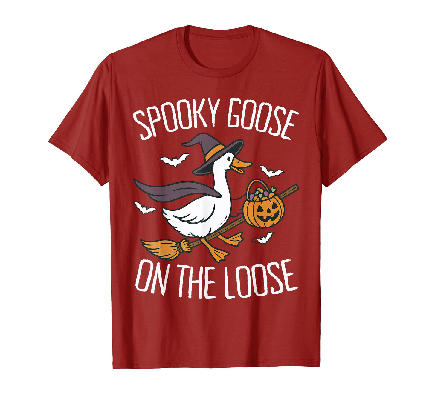 Spooky Goose On The Loose Goose Witch Animal Halloween T-Shirt