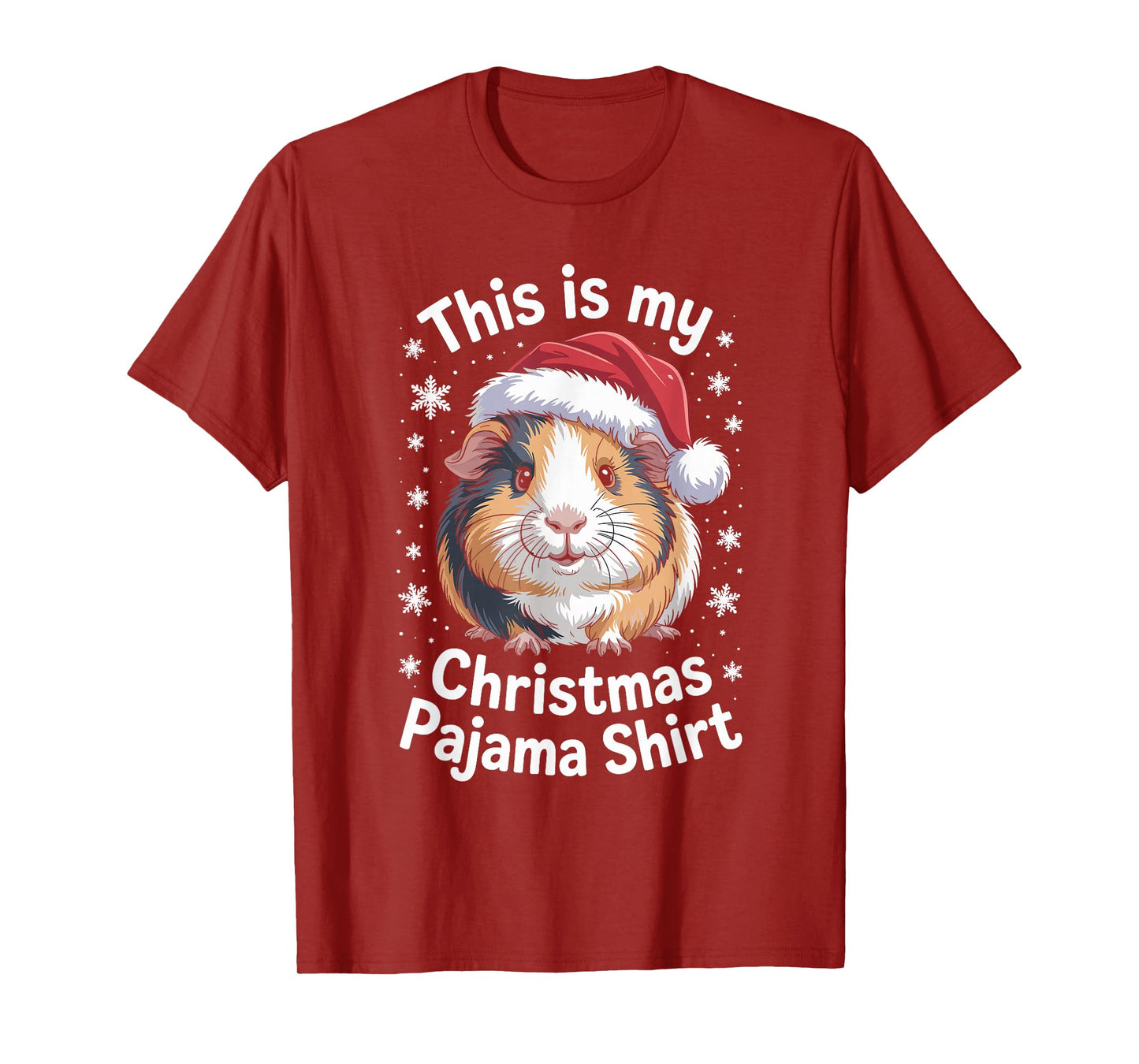 Funny Guinea Pig Christmas Santa Hat Xmas for Men Women T-Shirt
