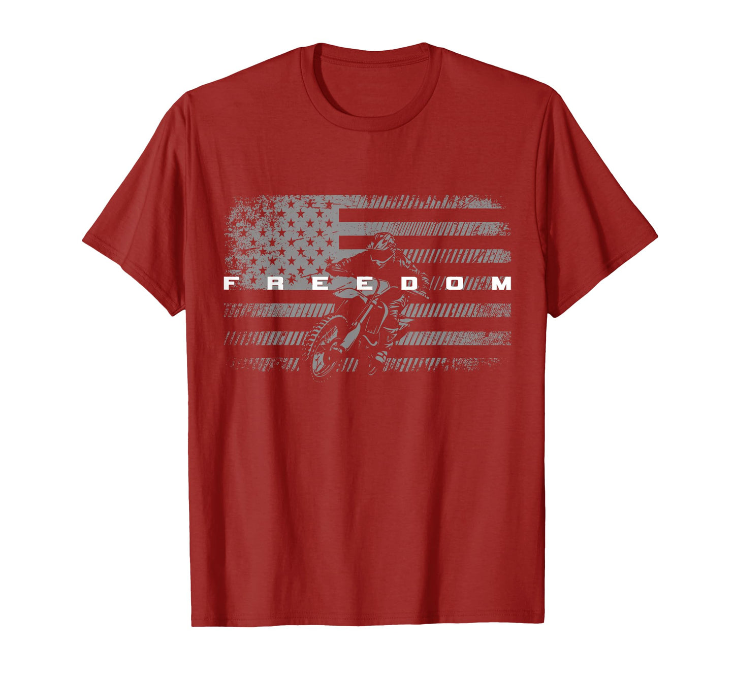 American Flag Dirt Bike Motocross T-Shirt