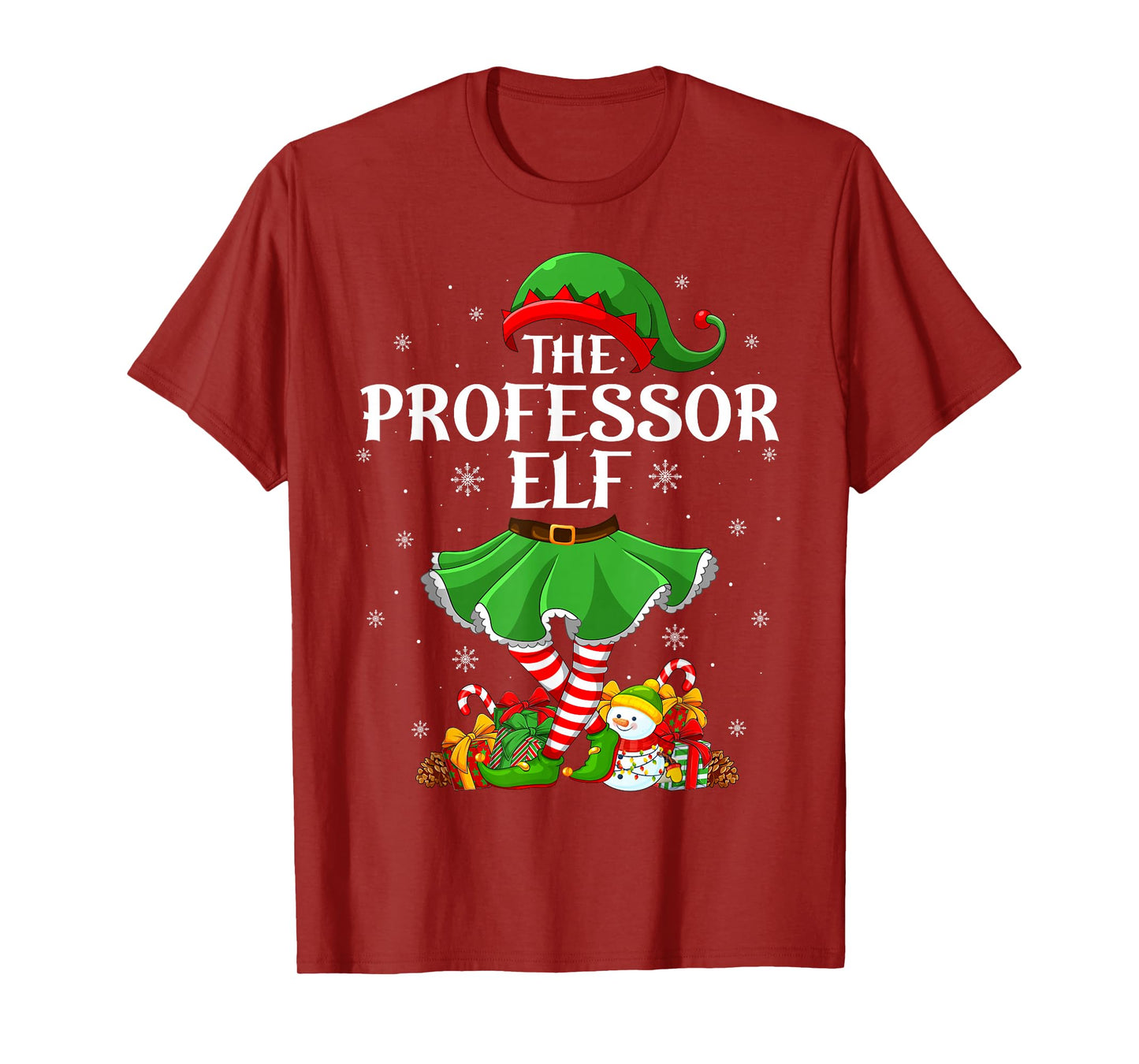 Professor Elf Christmas Family Elf Squad Xmas Girls Women T-Shirt