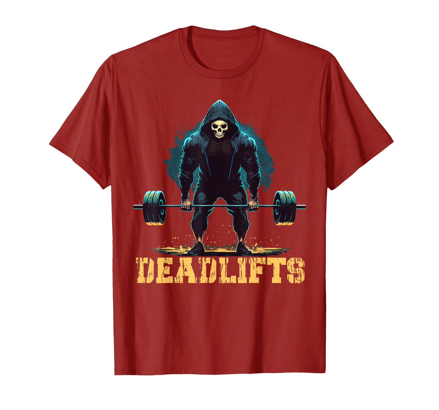 Deadlifts Gym Leg Day Grim Reaper Deadlifting Weights T-Shirt