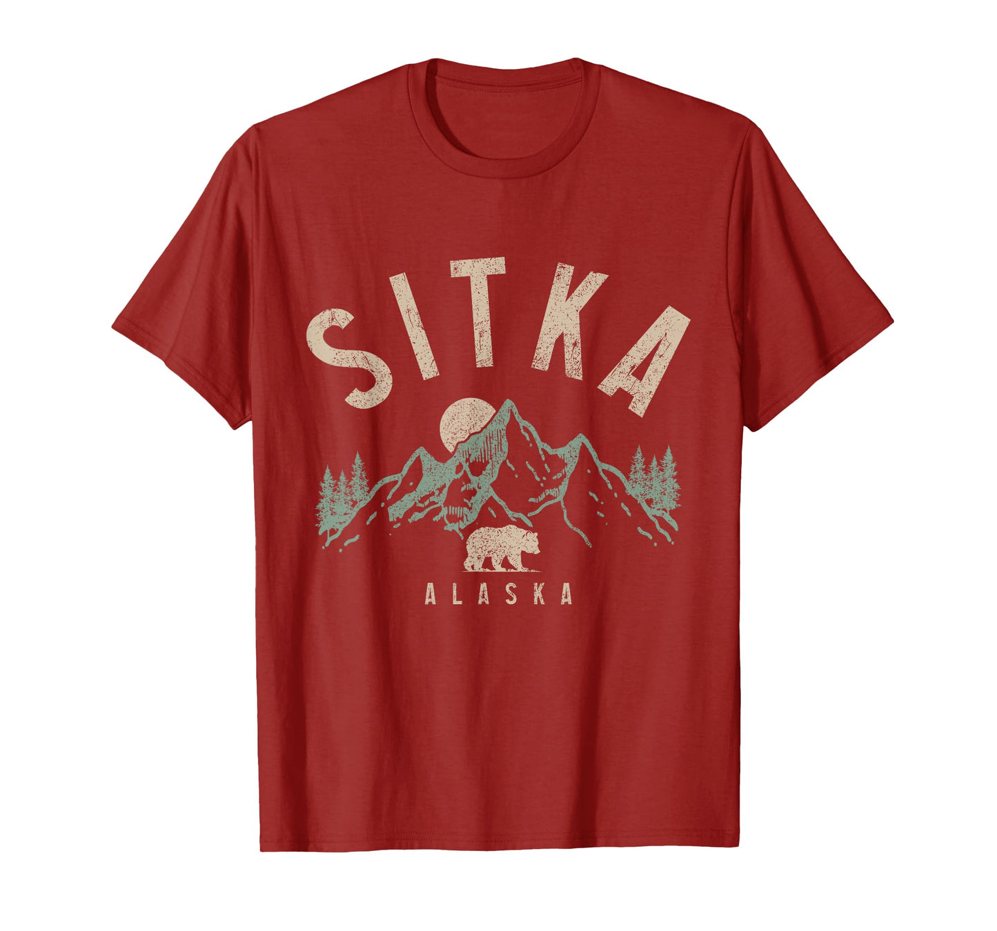 Sitka Alaska Vintage Mountains Grizzly Bear Nature Lover T-Shirt