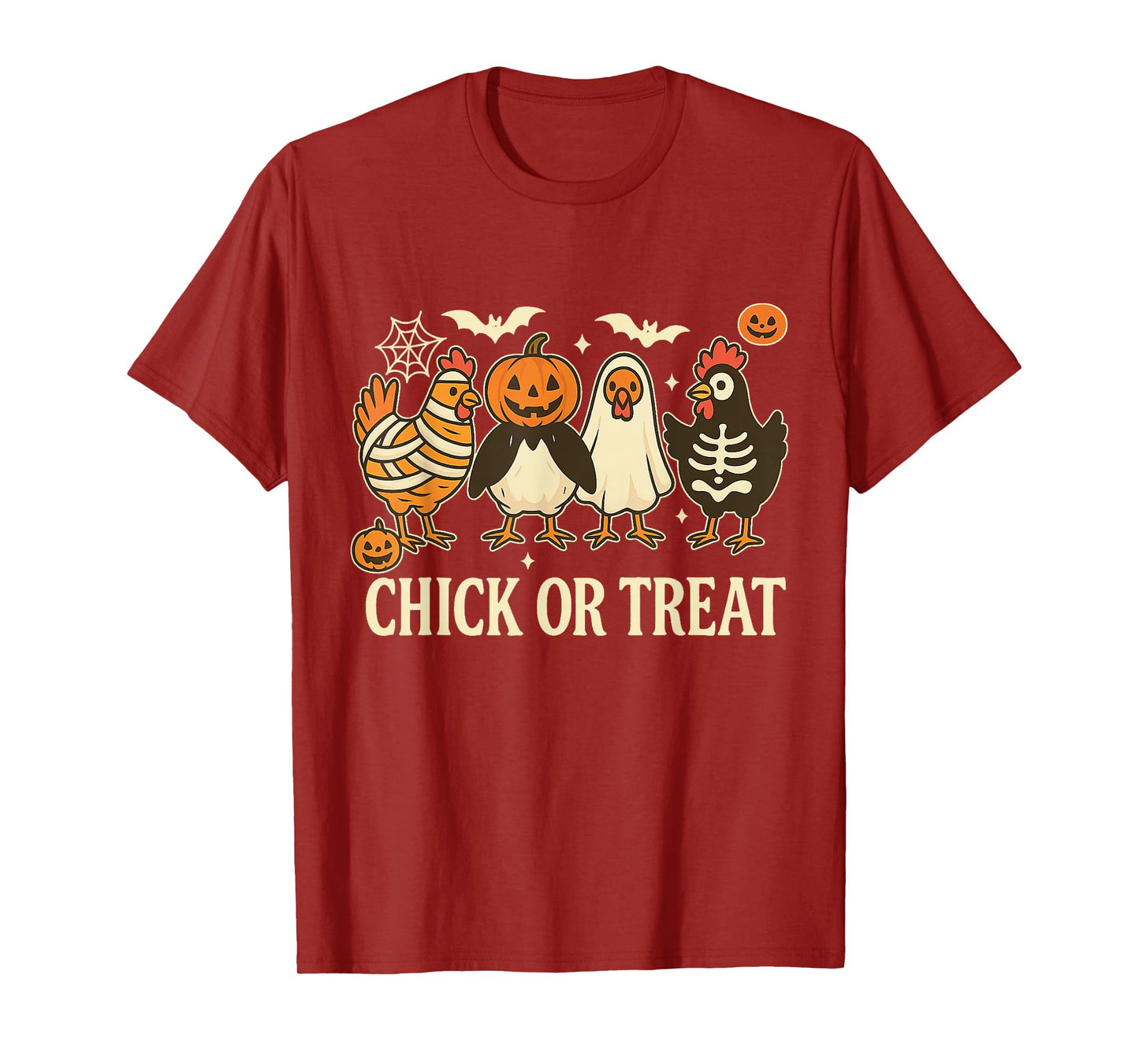 Chick Or Treat Halloween Ghost Witch Spooky Chicken T-Shirt