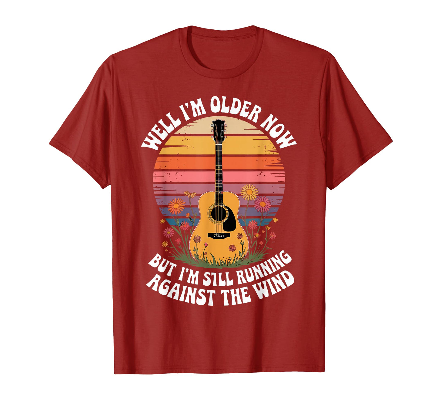 Well I’m Older Now But I’m Still Guitar Retro Sunset T-Shirt
