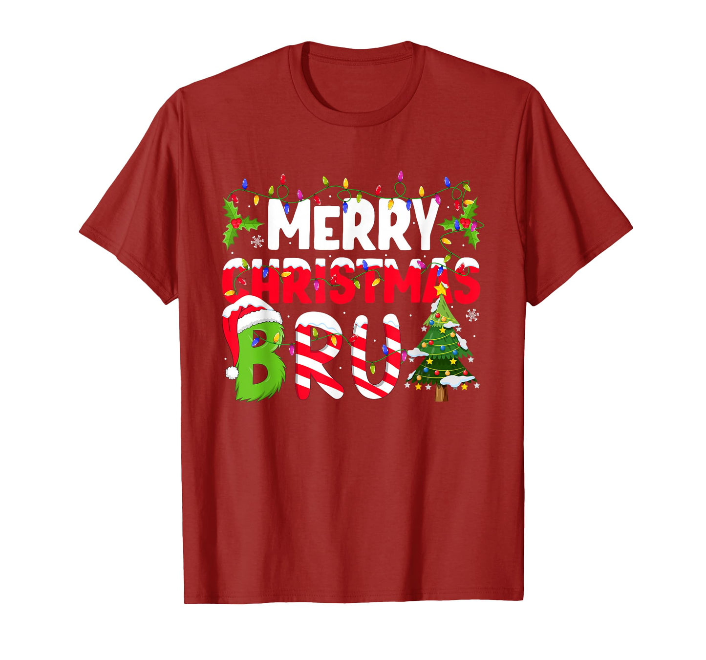 Merry Christmas Bruh Funny Christmas Men Boys Brother Xmas T-Shirt