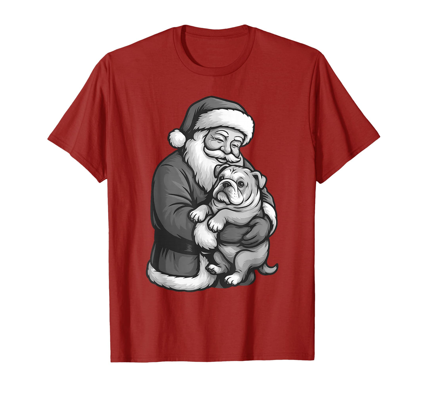 English Bulldog Santa Claus Christmas Dog Lover T-Shirt