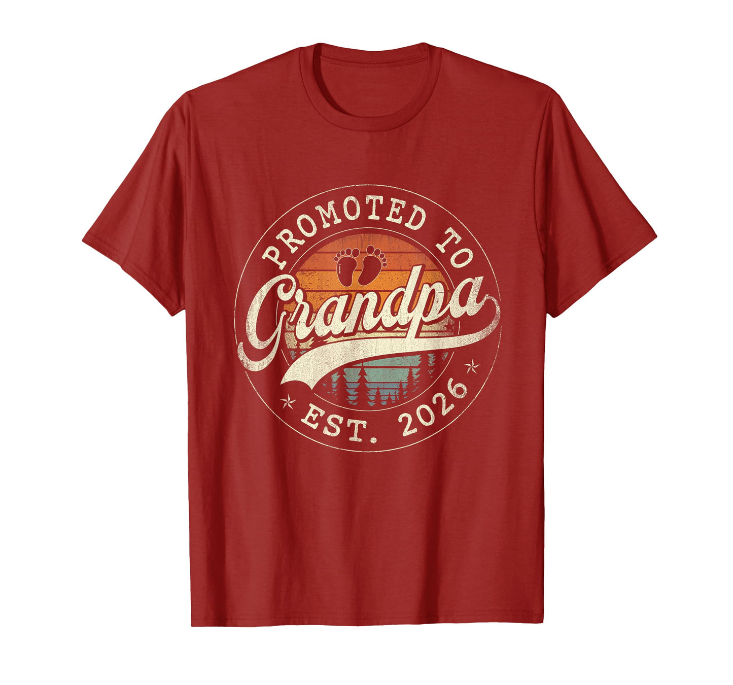 Promoted to Grandpa Est 2026 Grandparents Baby Announcement T-Shirt