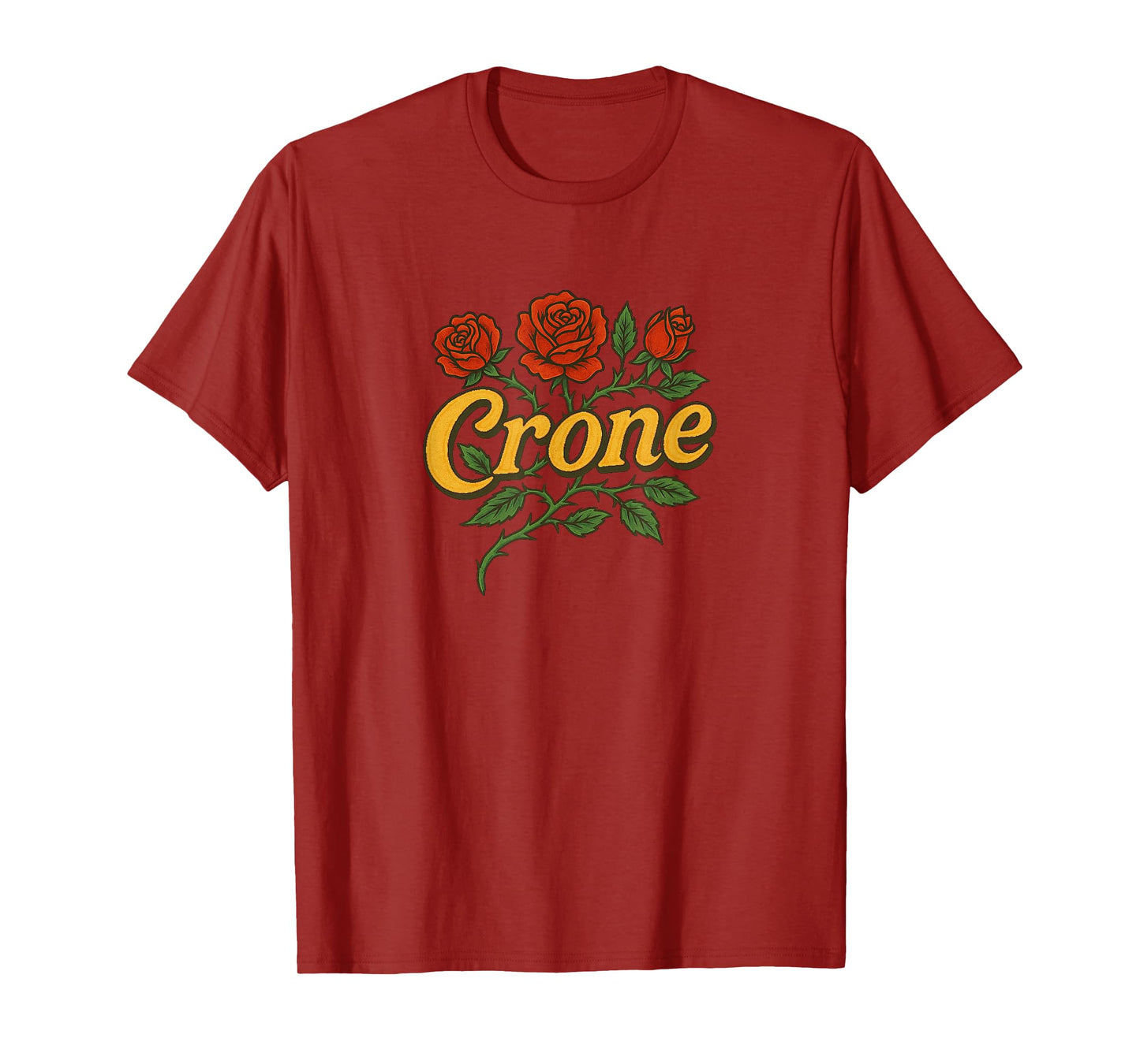 Crone Thorny Roses Art Wise Matriarch Art Crone T-Shirt