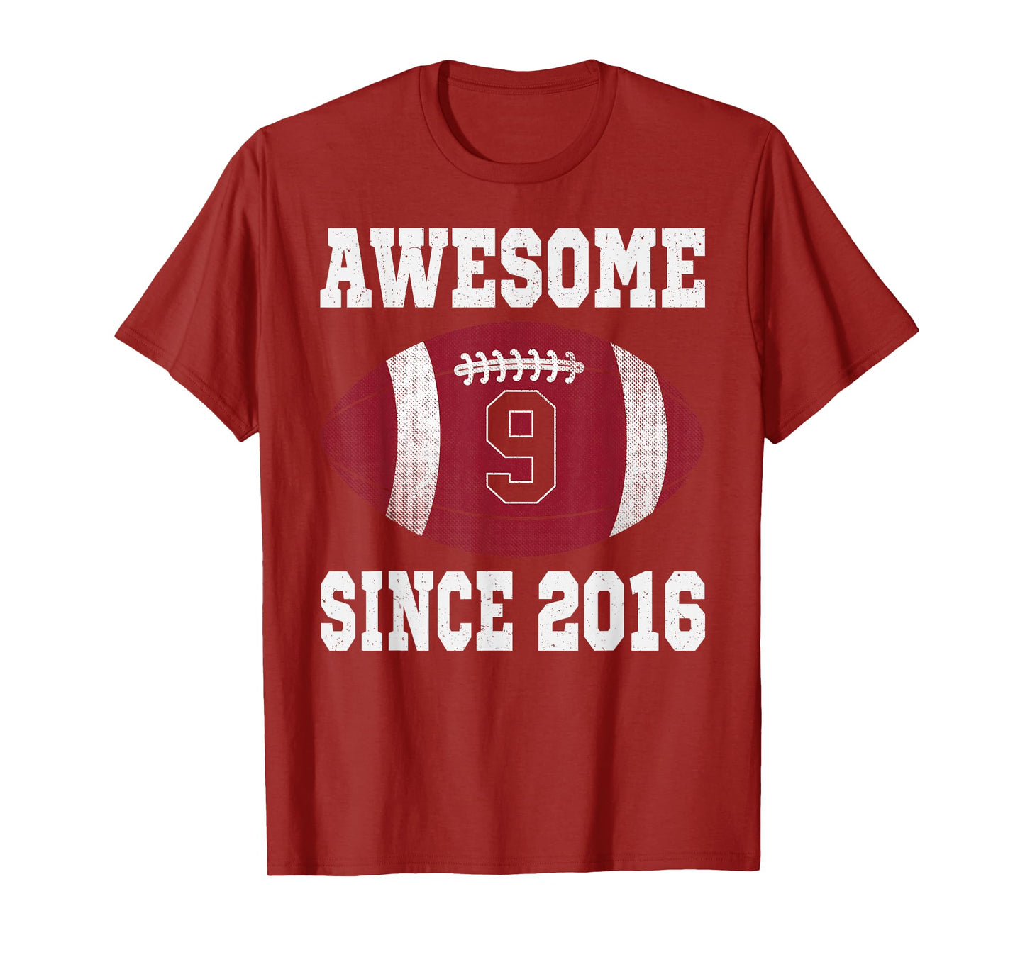 9th Birthday Football Player 9 Years Old Vintage Sports T-Shirt