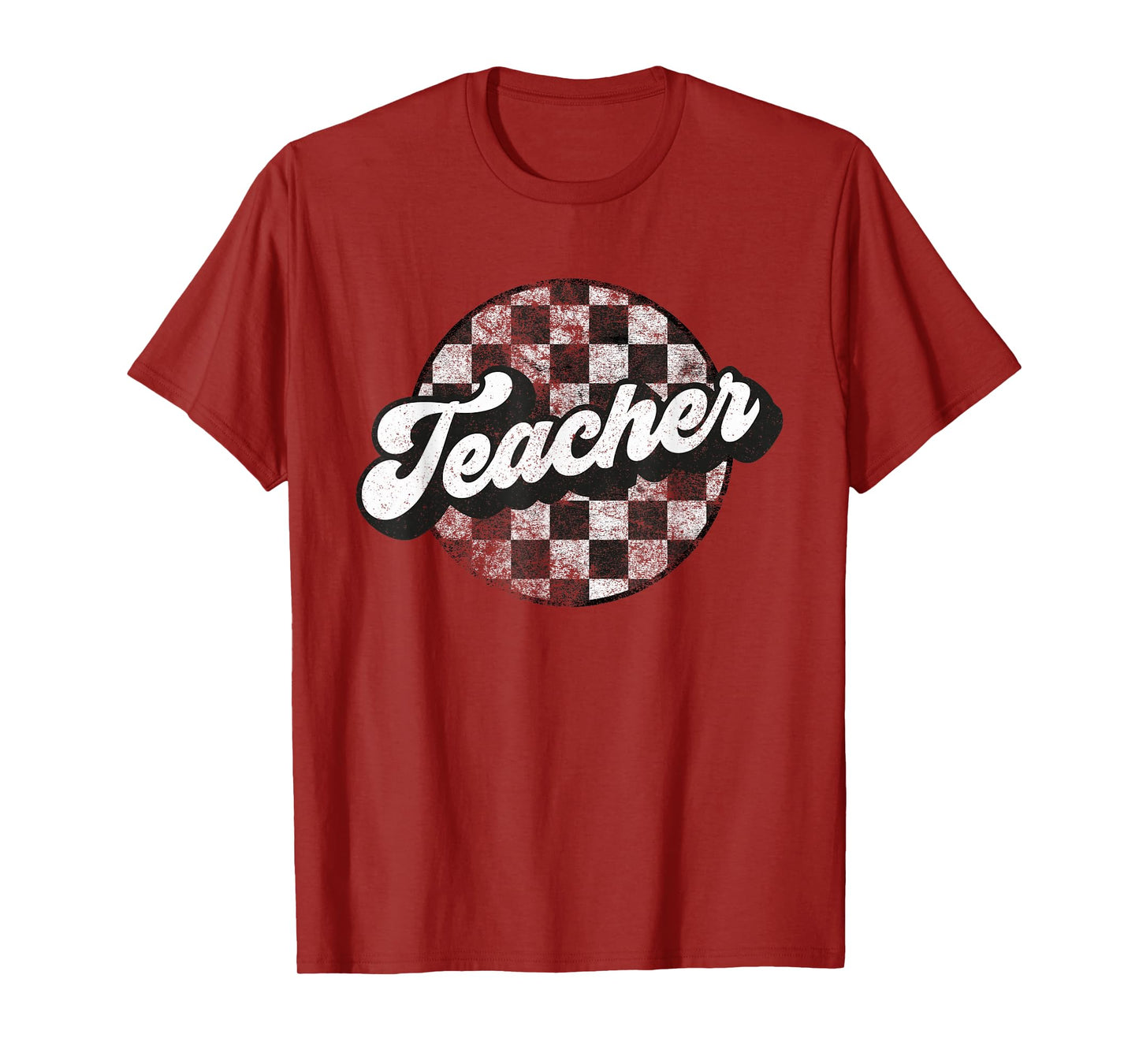 Teacher Appreciation Checkered Funny Retro Matching Vintage T-Shirt