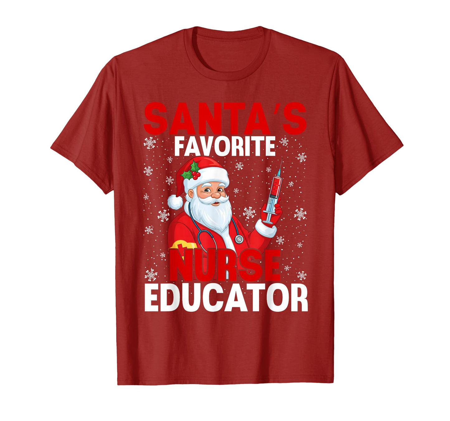 Santas Favorite Nurse Educator Christmas T-Shirt