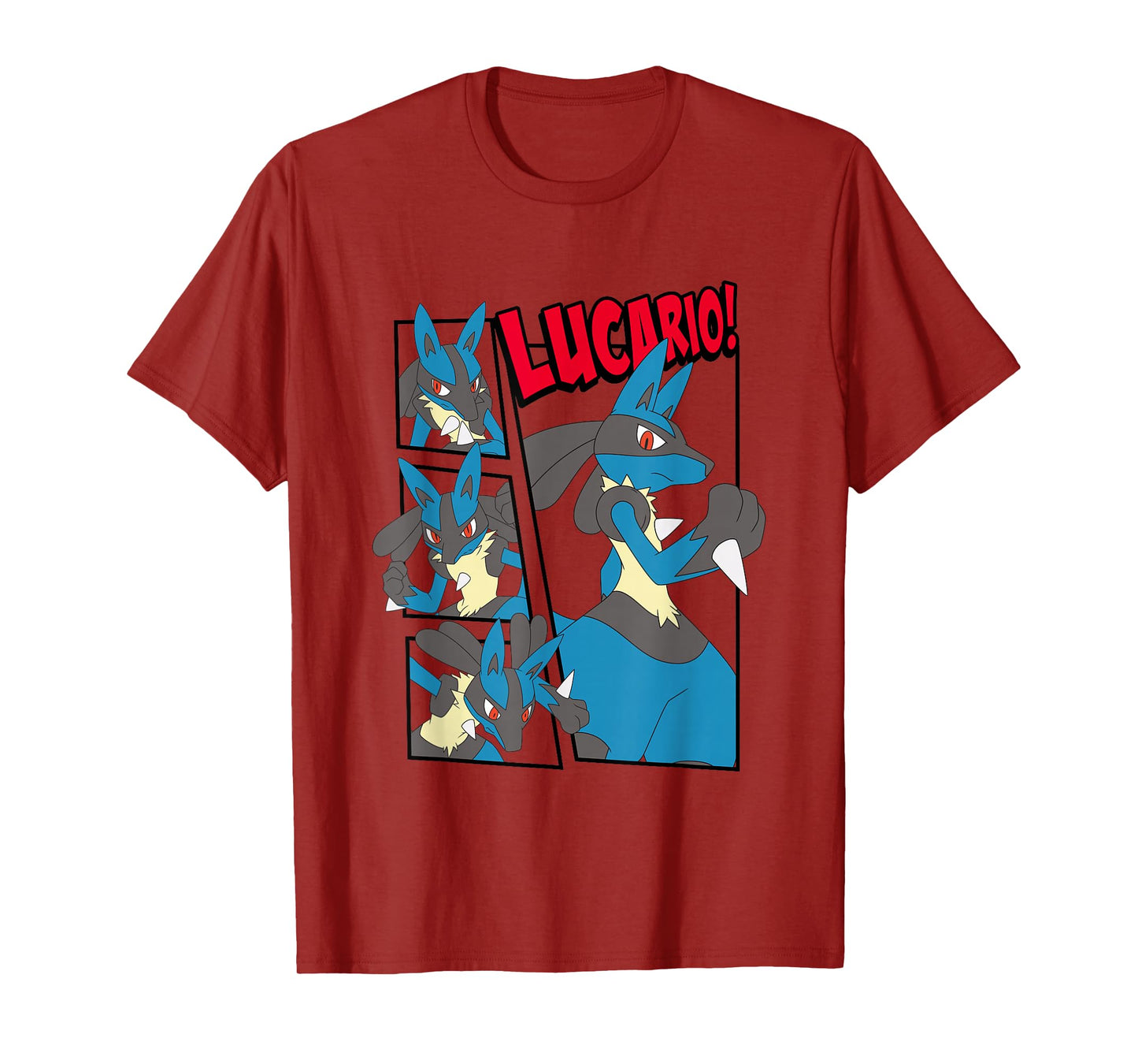 Pokémon Epic Lucario! Poses Collage Retro Big Chest Poster T-Shirt