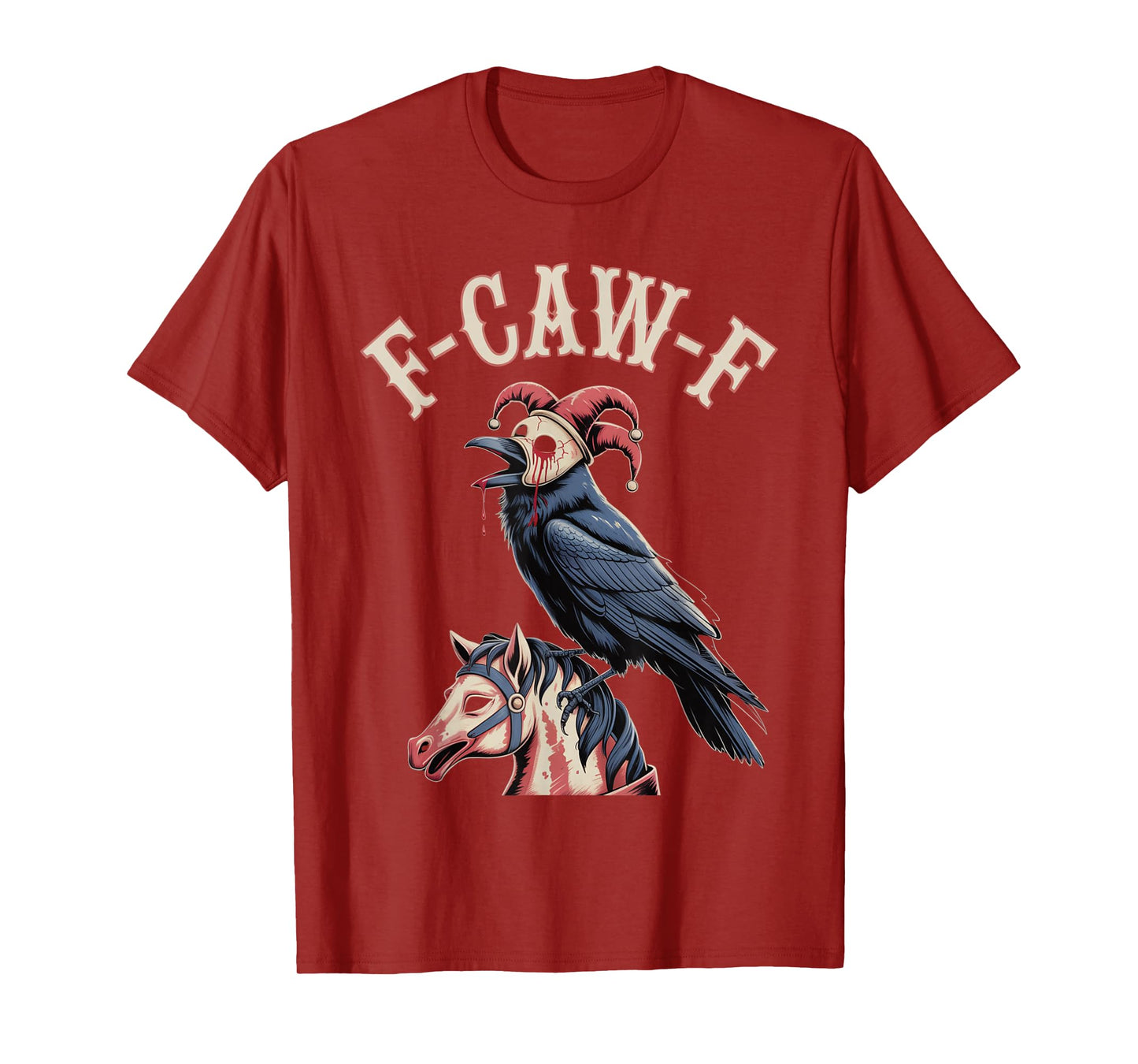 F-Caw-F Crow Funny Gothic Moon Black Bird Halloween T-Shirt